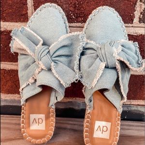 DV denim mule slides